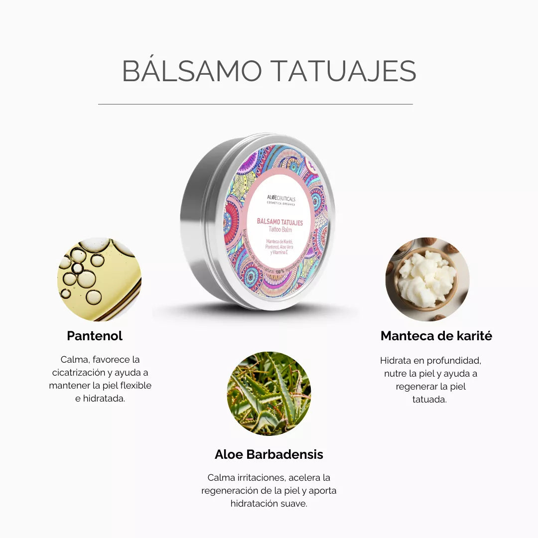 Bálsamo para tatuajes (Manteca de Karité + Pantenol + Aloe vera + Vitamina E)